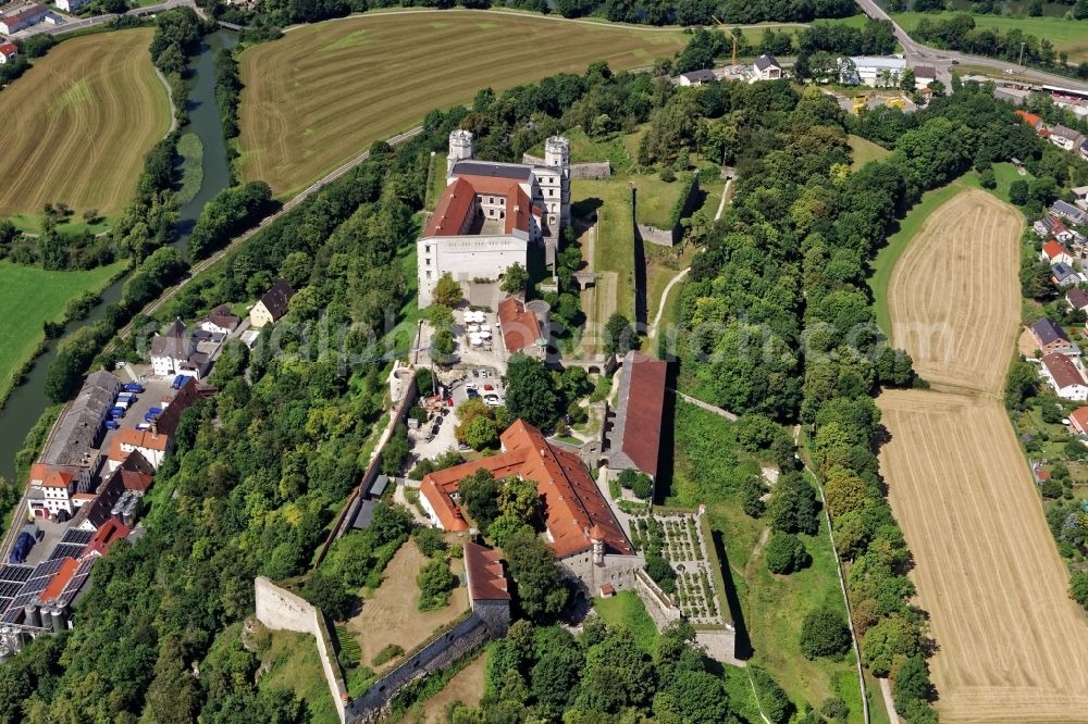 Eichstätt from above - Castle of the fortress Willibaldsburg in Eichstaett in the state Bavaria