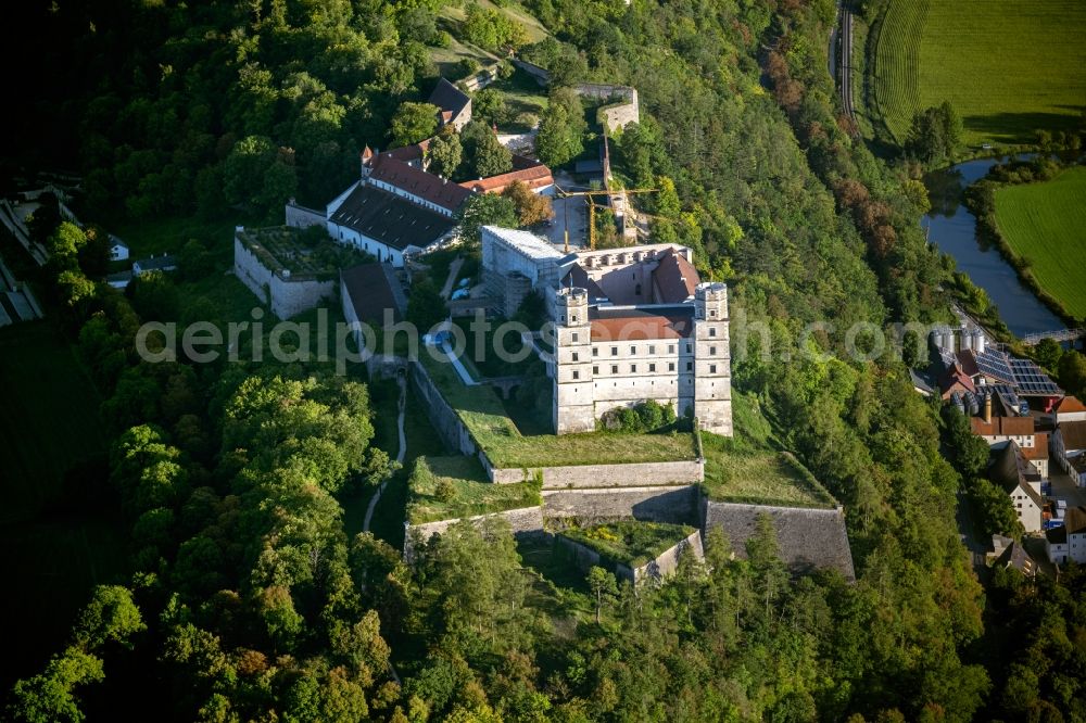 Aerial image Eichstätt - Castle of the fortress Willibaldsburg in Eichstaett in the state Bavaria