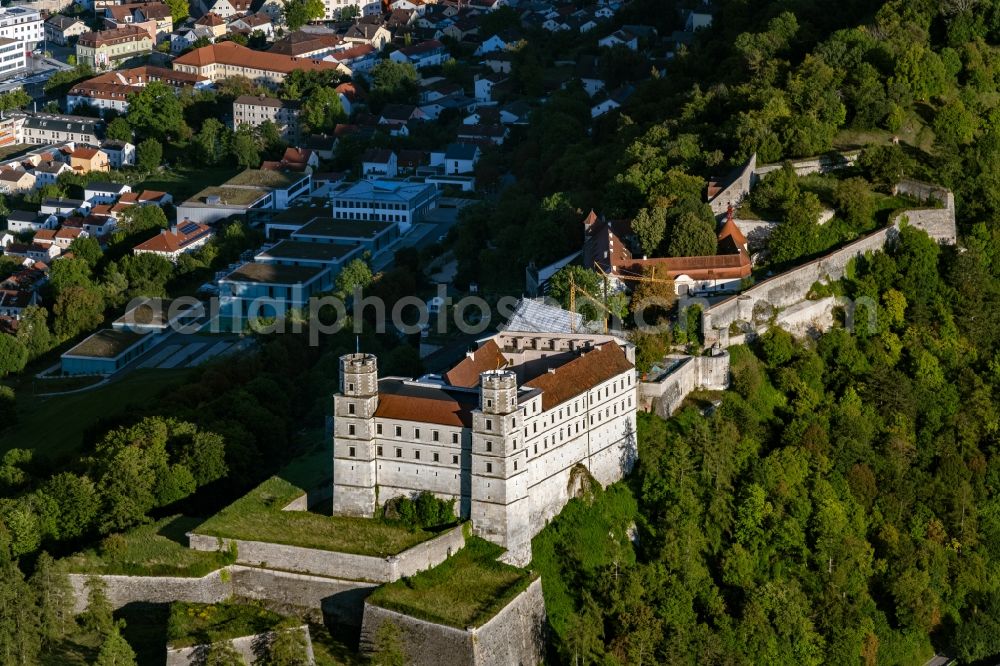 Eichstätt from above - Castle of the fortress Willibaldsburg in Eichstaett in the state Bavaria