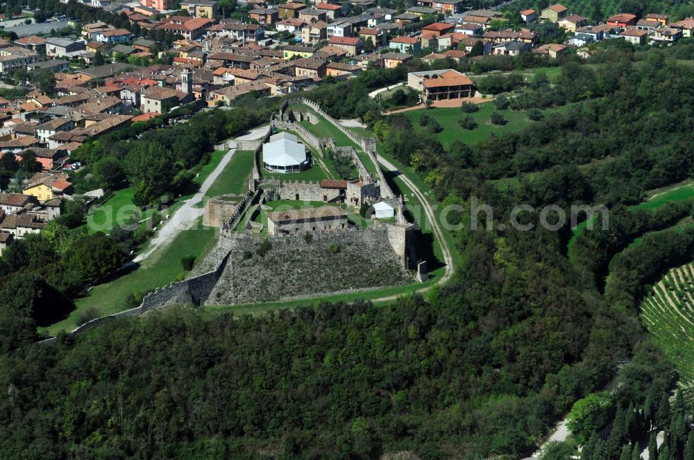 Lonato del Garda from above - View of the fortification in Lonato del Garda in the province Brescia in Italy