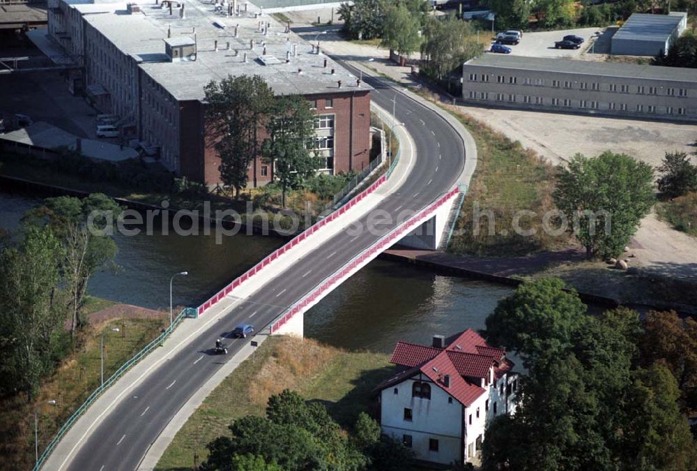 Burg from the bird's eye view: Blick auf die Burger Brücke am Elbe-Havel-Kanal in Burg