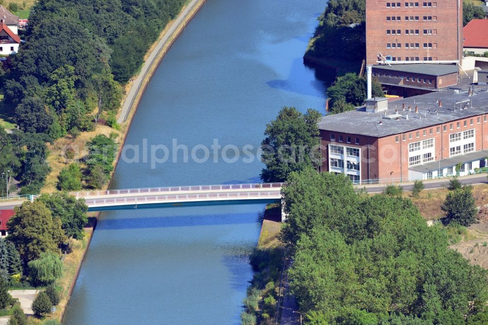 Aerial photograph Burg bei Magdeburg - Burg bridge over the Elbe-Havel-Canel in the state Saxony-Anhalt