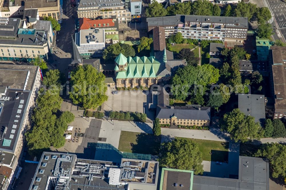 Aerial image Essen - View of the Burgplatz in Essen in the state of North Rhine-Westphalia