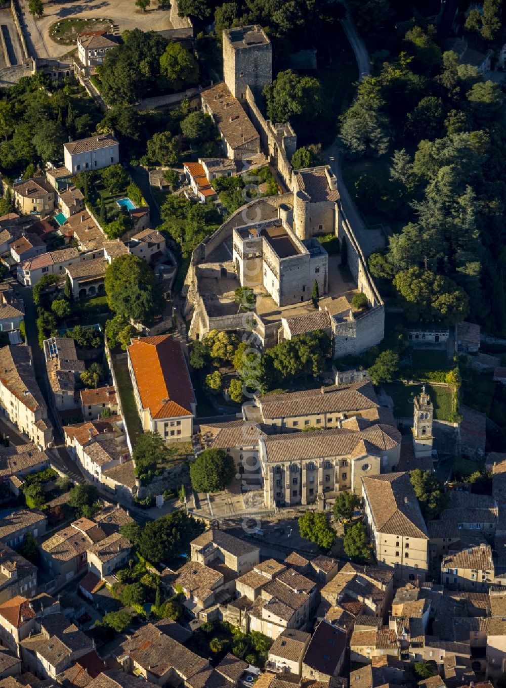 Montélimar from above - Ruined castle of Chateau des Adhemar in Montelimar in the province of Rhone-Alpes in France