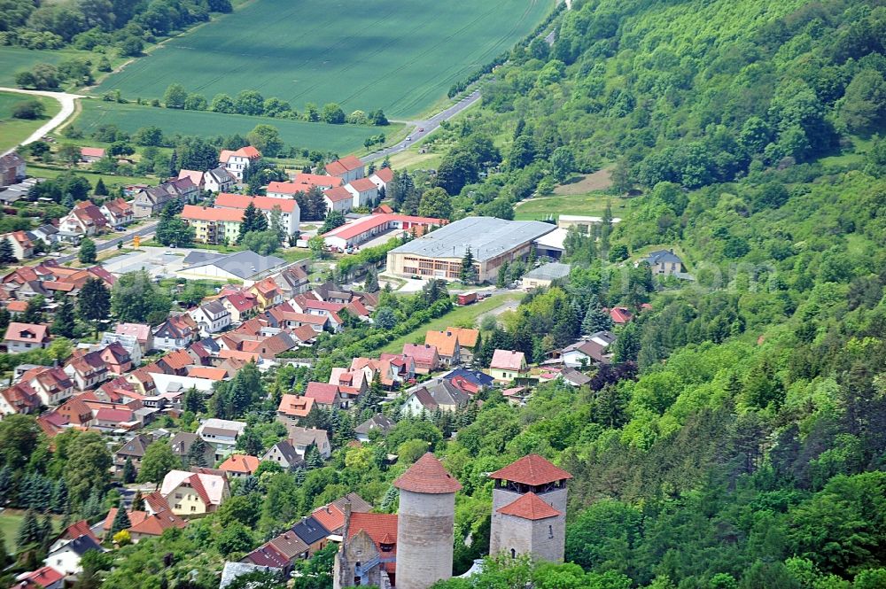 Treffurt from the bird's eye view: Ruin of castle Normannstein in Treffurt in Thuringia