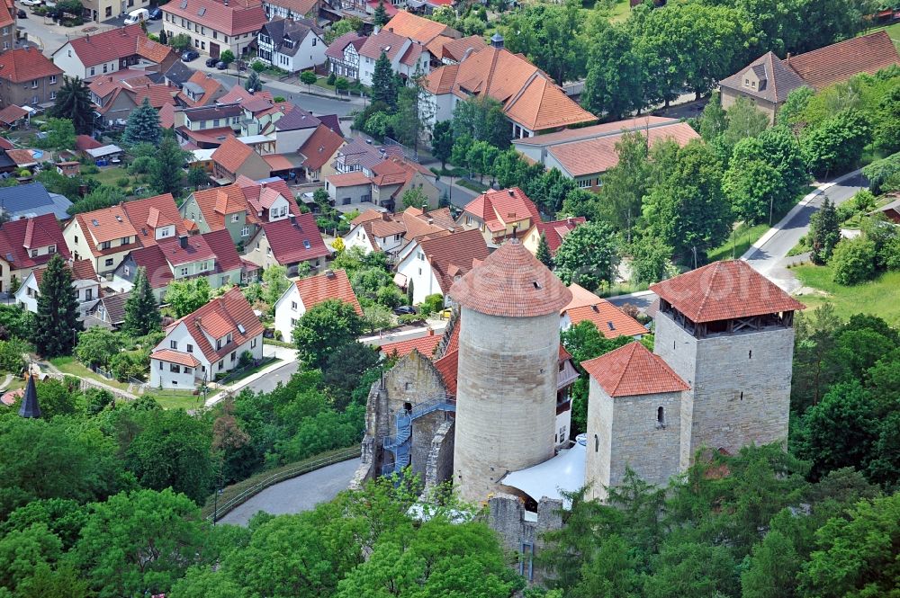 Aerial photograph Treffurt - Ruin of castle Normannstein in Treffurt in Thuringia