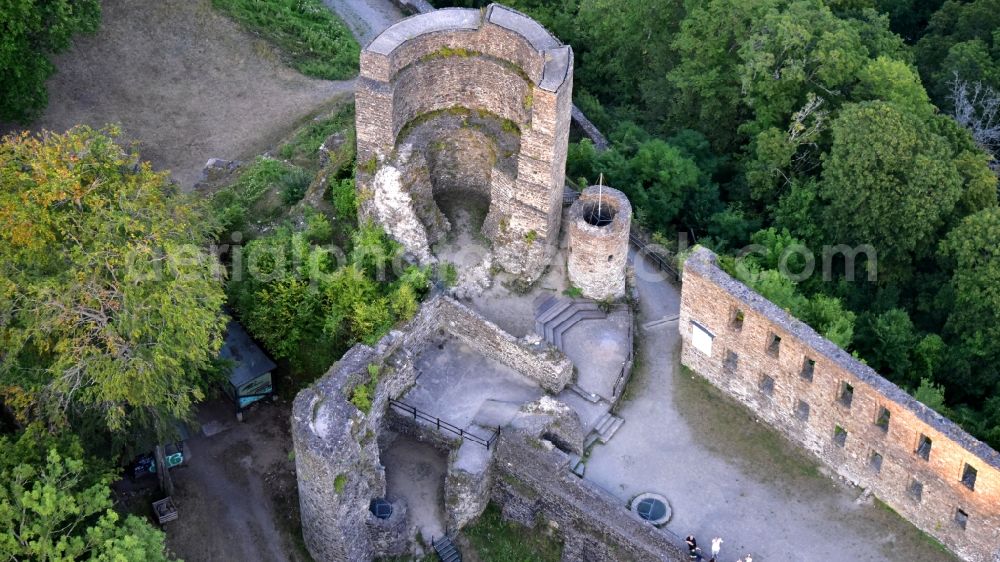 Aerial photograph Altwindeck - Castle ruins in Windeck in the state North Rhine-Westphalia, Germany