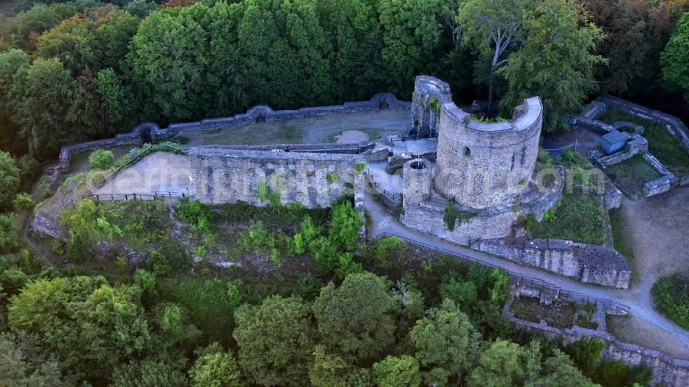 Altwindeck from above - Castle ruins in Windeck in the state North Rhine-Westphalia, Germany