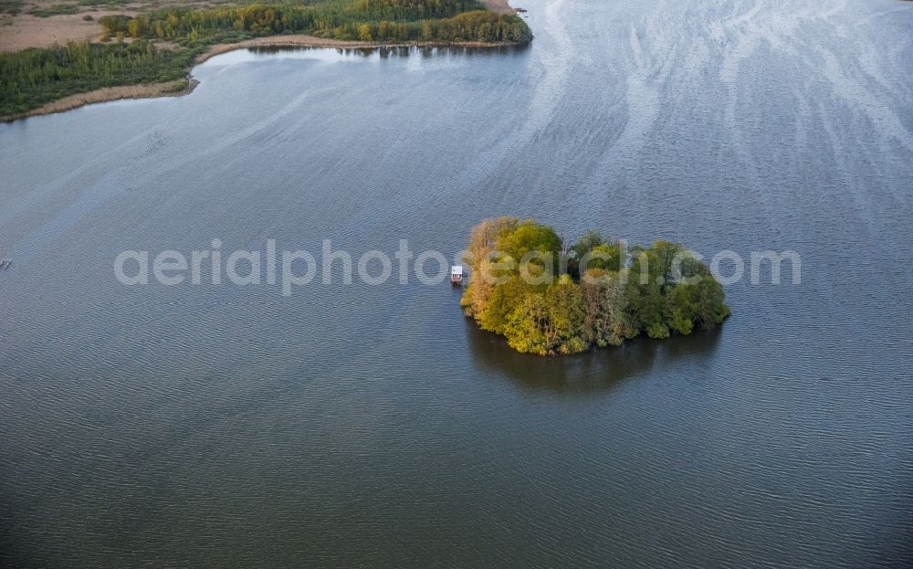 Aerial photograph Vipperow - Heart-shaped island in the lake at Vipperow in Mecklenburg - Western Pomerania