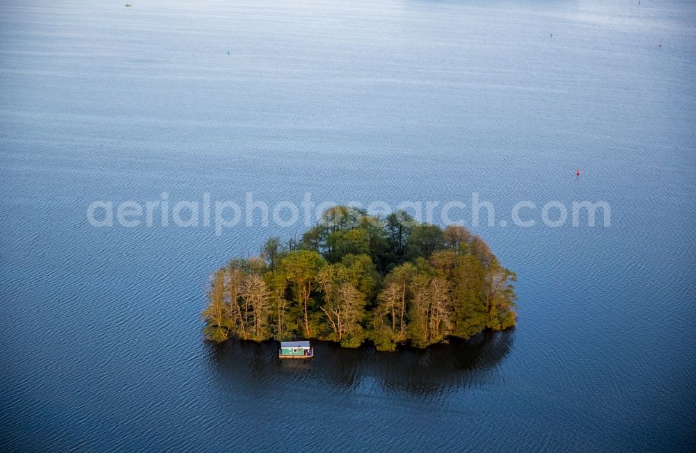 Vipperow from above - Heart-shaped island in the lake at Vipperow in Mecklenburg - Western Pomerania