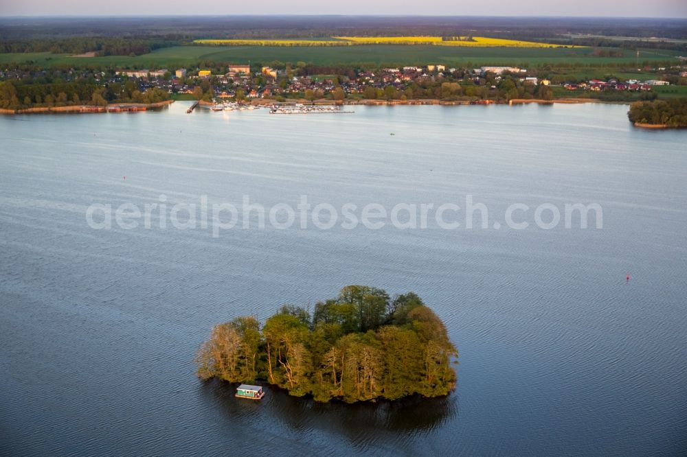 Aerial photograph Vipperow - Heart-shaped island in the lake at Vipperow in Mecklenburg - Western Pomerania