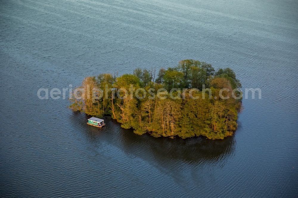 Vipperow from above - Heart-shaped island in the lake at Vipperow in Mecklenburg - Western Pomerania