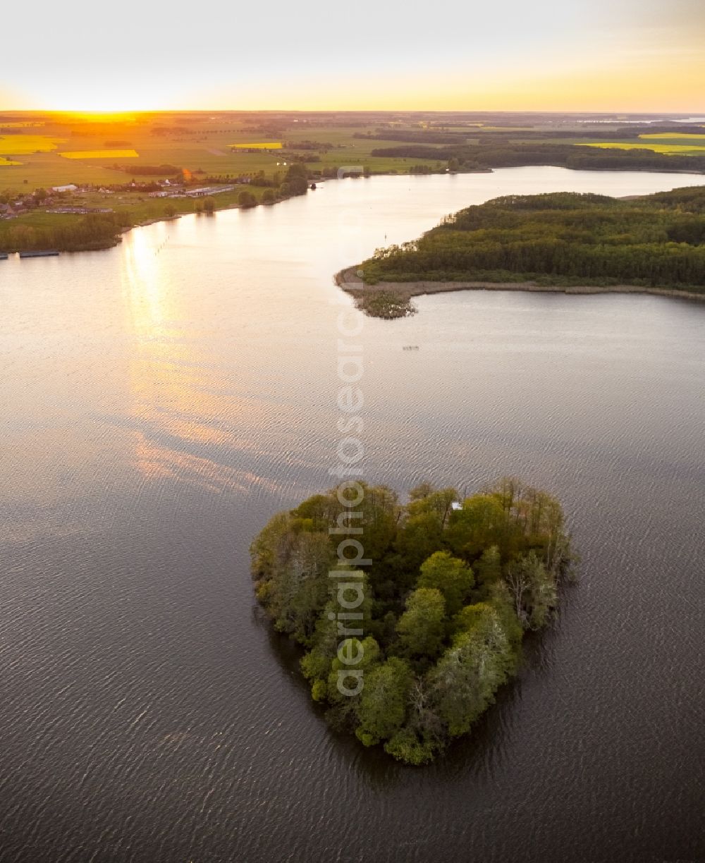 Aerial image Vipperow - Heart-shaped island in the lake at Vipperow in Mecklenburg - Western Pomerania