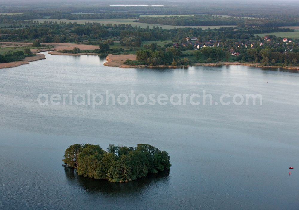 Aerial photograph Vipperow - Heart shaped island in the lake Kleine Mueritz at Vipperow in Mecklenburg-Vorpommern