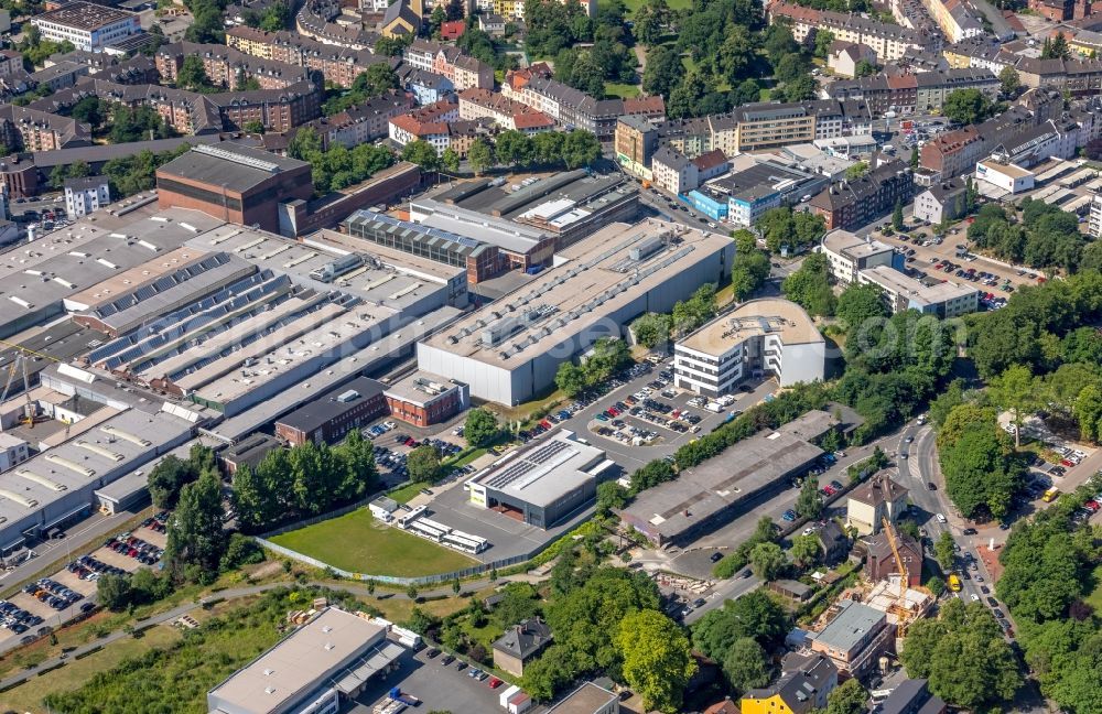 Witten from above - Depot of the Municipal Transport Company of Killer Citybus GmbH & CO KG on Pferdebachstrasse in Witten in the state North Rhine-Westphalia, Germany