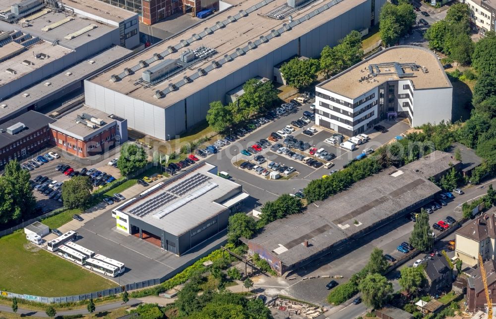 Witten from the bird's eye view: Depot of the Municipal Transport Company of Killer Citybus GmbH & CO KG on Pferdebachstrasse in Witten in the state North Rhine-Westphalia, Germany