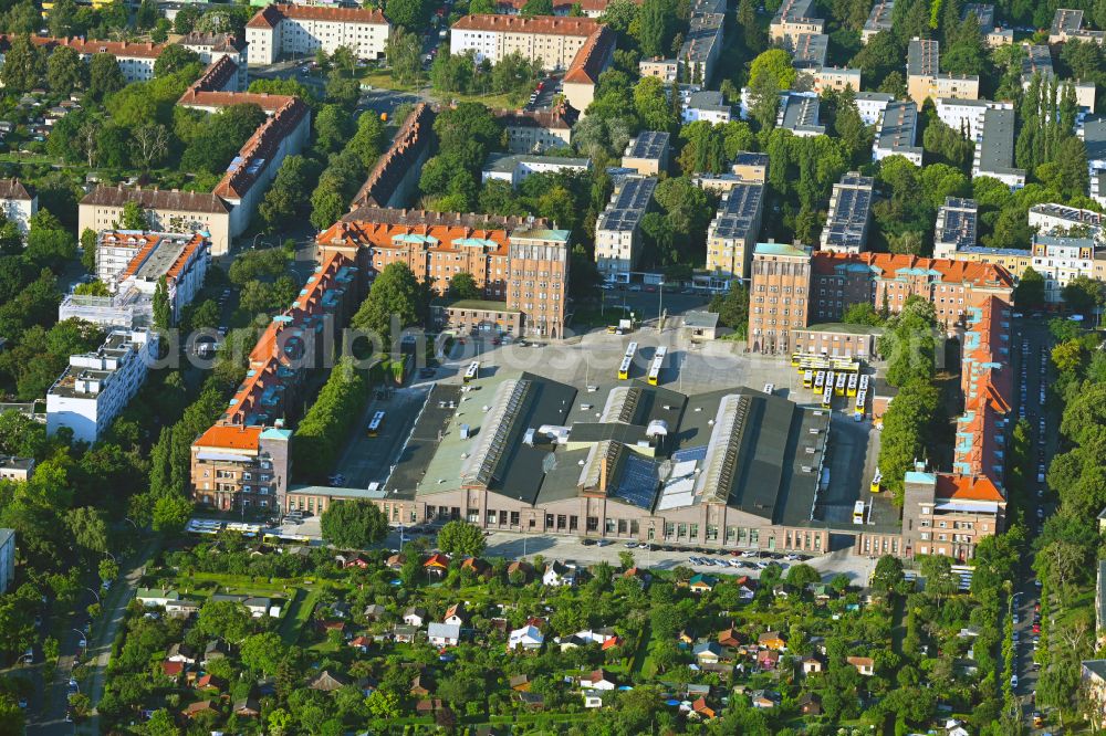 Berlin from above - Depot of the Municipal Transport Company BVG Omnibusbetriebshof Muellerstrasse in the district Wedding in Berlin, Germany