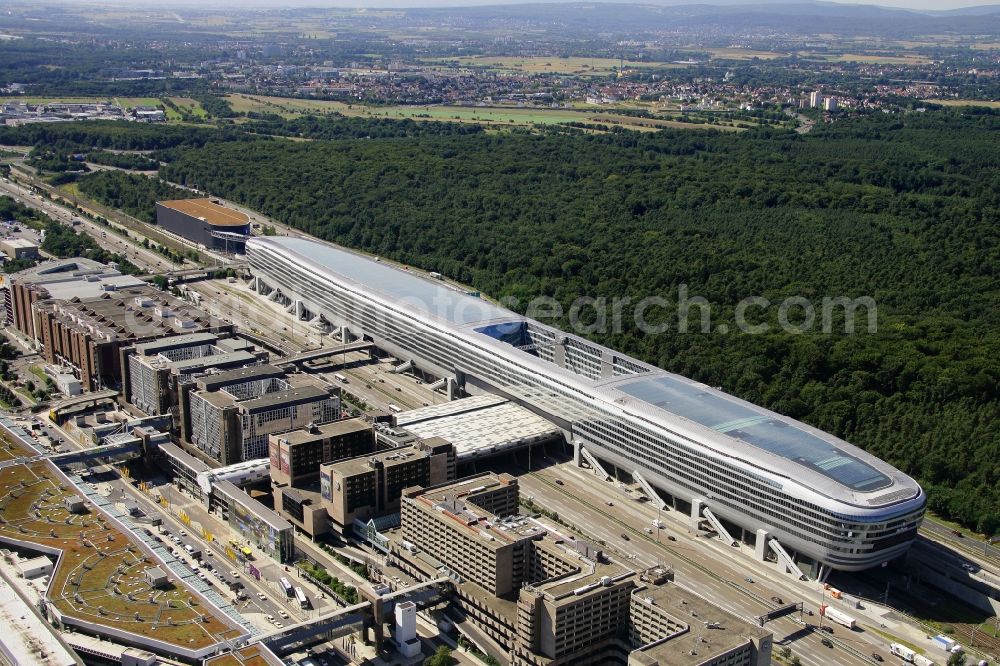 Aerial image Frankfurt am Main - View of the Business Center The Squair, formerly known as Airrail Center Frankfurt. The main investor for the futuristic project is the IVG Immobilien AG