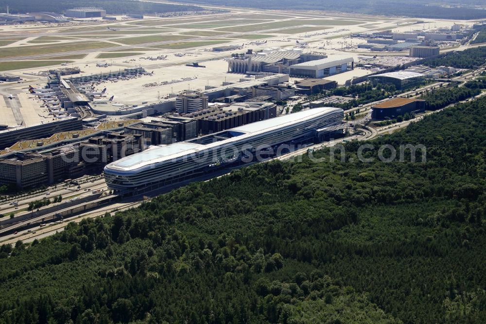 Aerial photograph Frankfurt am Main - View of the Business Center The Squair, formerly known as Airrail Center Frankfurt. The main investor for the futuristic project is the IVG Immobilien AG