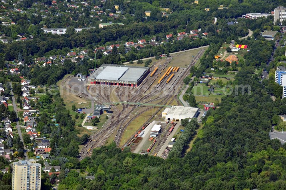 Aerial photograph Berlin - BVG underground service station at the Schlossweg in Berlin-Britz in the administrative district of Berlin