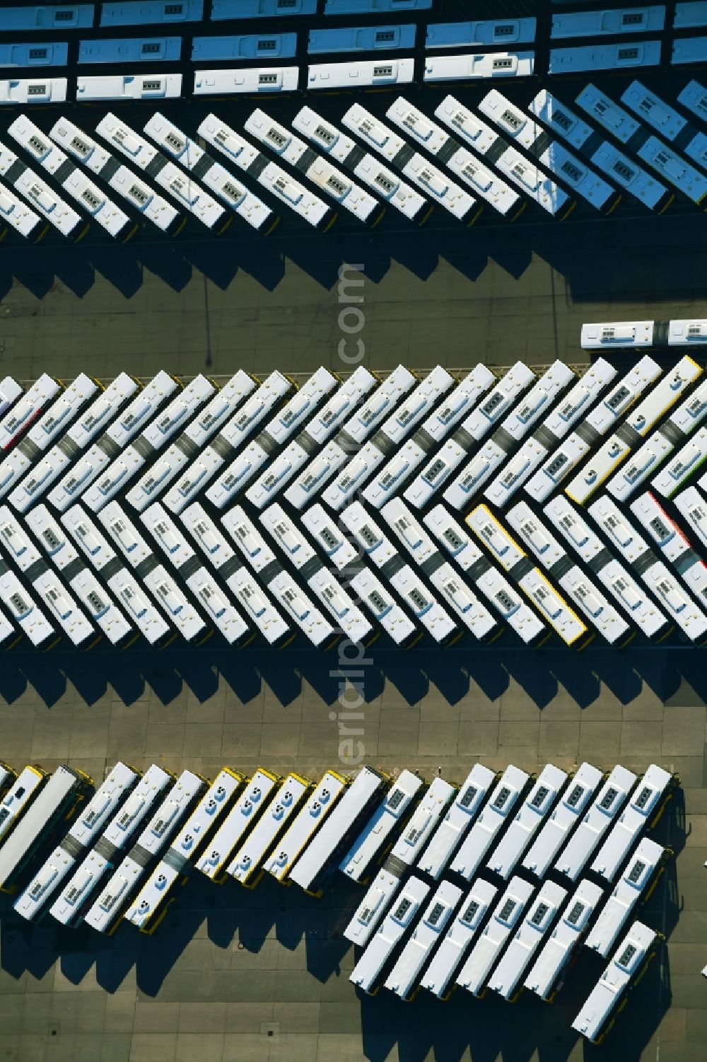 Aerial photograph Berlin - BVG bus and train station in the district Lichtenberg in Berlin