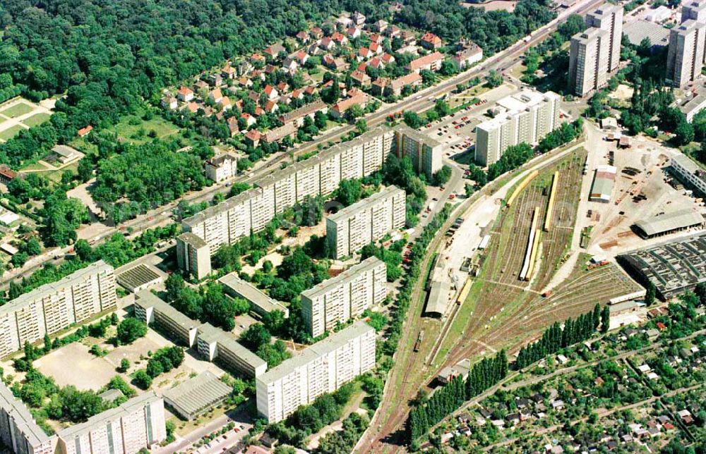 Berlin-Lichtenberg from above - BVG-Depot der U-Bahn in Friedrichsfelde am Tierpark.