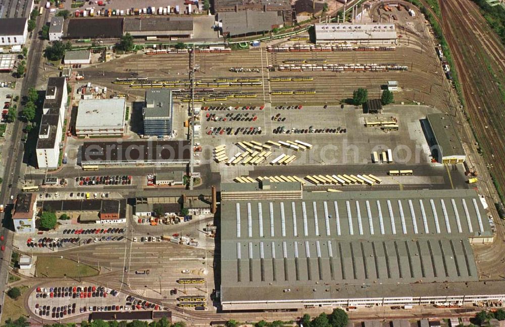 Aerial photograph Berlin - Lichtenberg - BVG - Depot in der Siegfriedstraße in Lichtenberg.