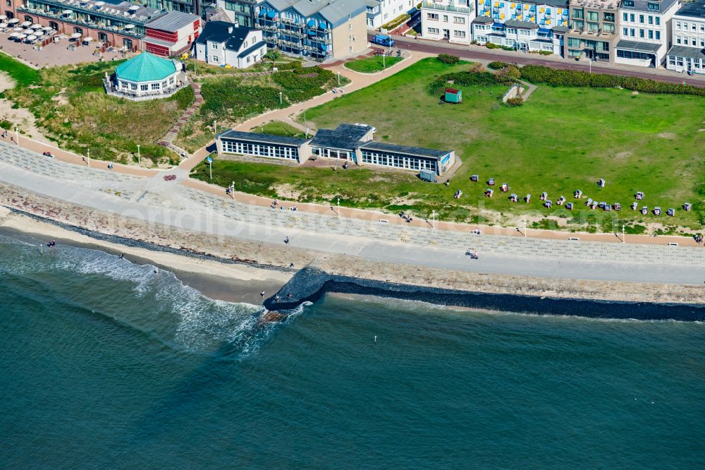 Aerial photograph Norderney - Cafe on the west beach Marienhoehe in Norderney in the state Lower Saxony, Germany