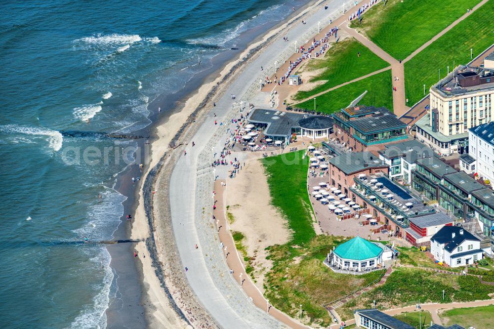 Aerial image Norderney - Cafe on the west beach Marienhoehe in Norderney in the state Lower Saxony, Germany