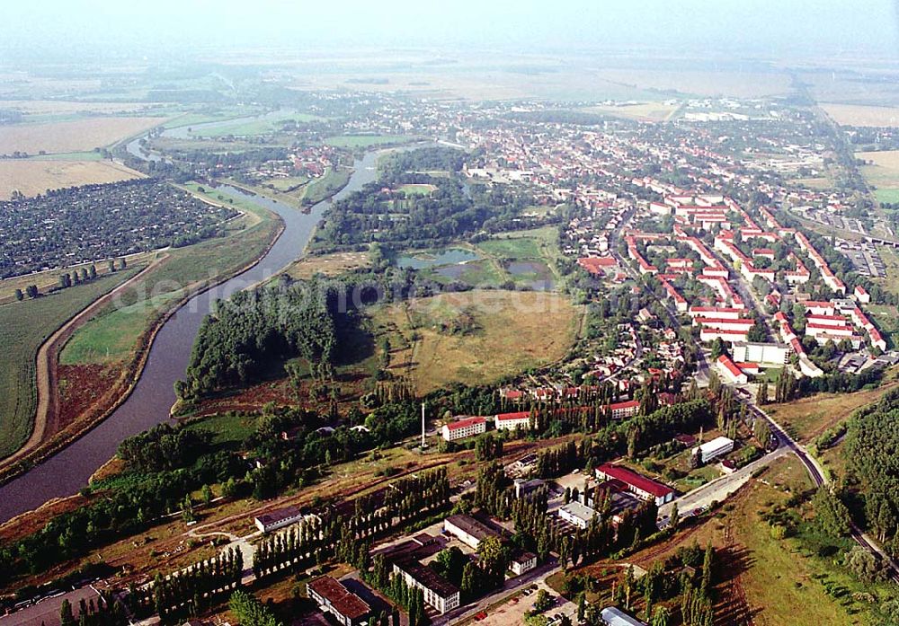 Aerial photograph Calbe / Sachsen-Anhalt - Calbe / Sachsen-Anhalt Stadtansicht von Calbe an der Saale in Sachsen-Anhalt