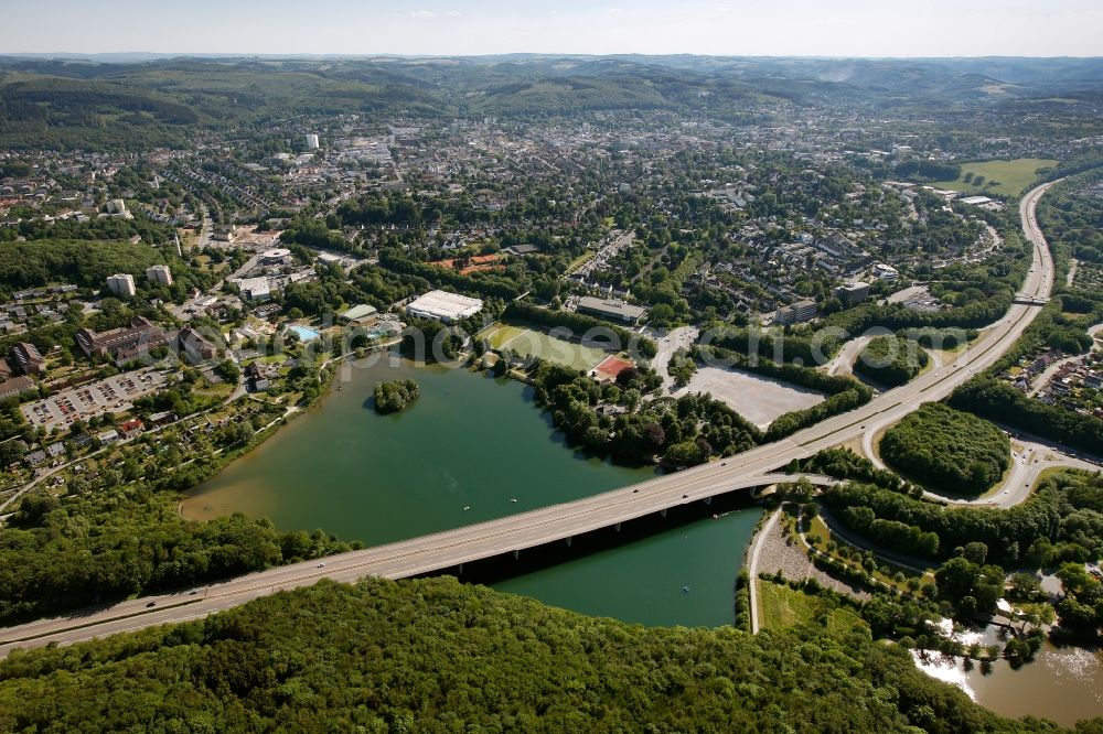 Iserlohn from the bird's eye view: View of the Callerbachtalsperre in Iserlohn in the state of North Rhine-Westphalia