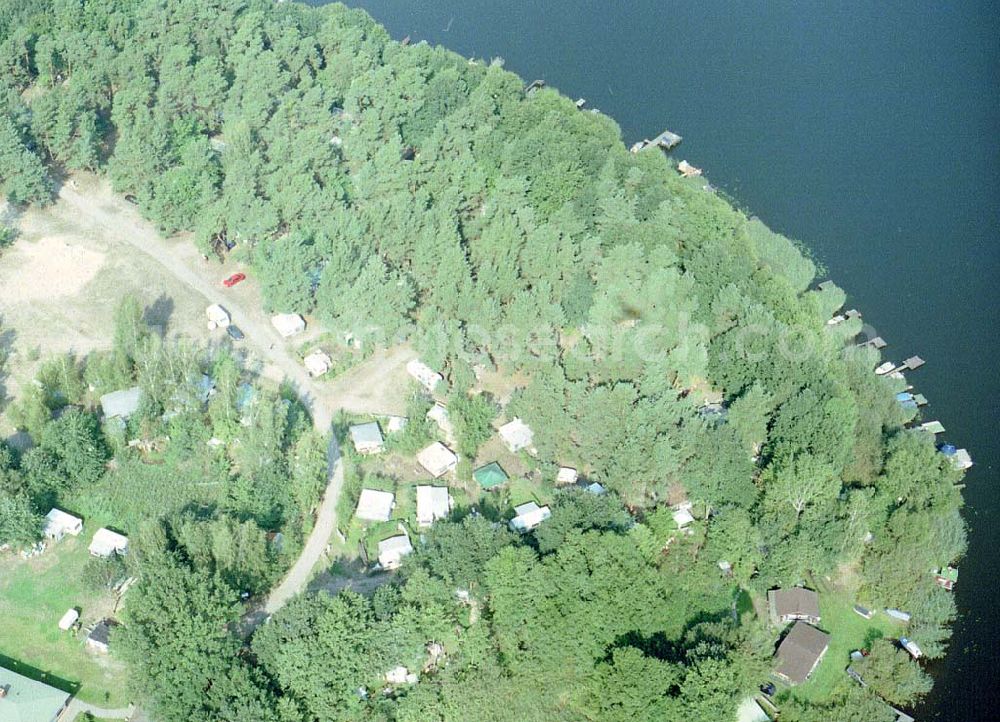 Alt Schadow / Brandenburg from above - Campingplatz Alt Schadow in Brandenburg.