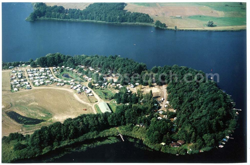 Alt Schadow / Brandenburg from above - Campingplatz Alt Schadow in Brandenburg.