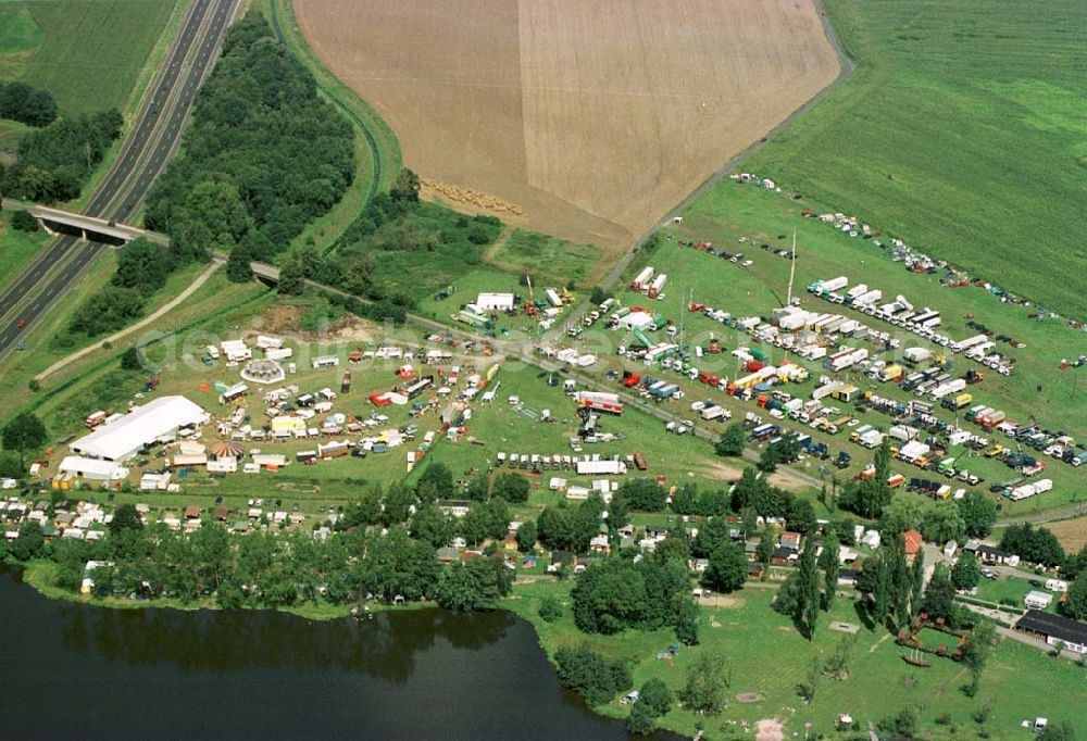 Radeburg from above - Campingplatz an der Autobahn bei Radeburg.