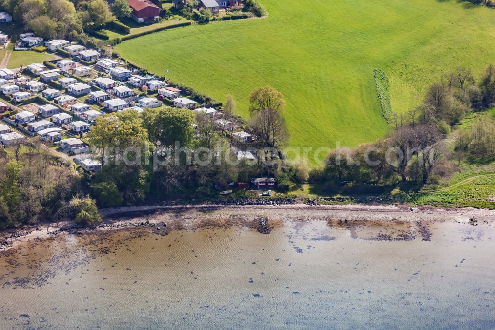 Munkbrarup from the bird's eye view: Campsite Bockholmwik on the sea coast in Munkbrarup in the state Schleswig-Holstein, Germany