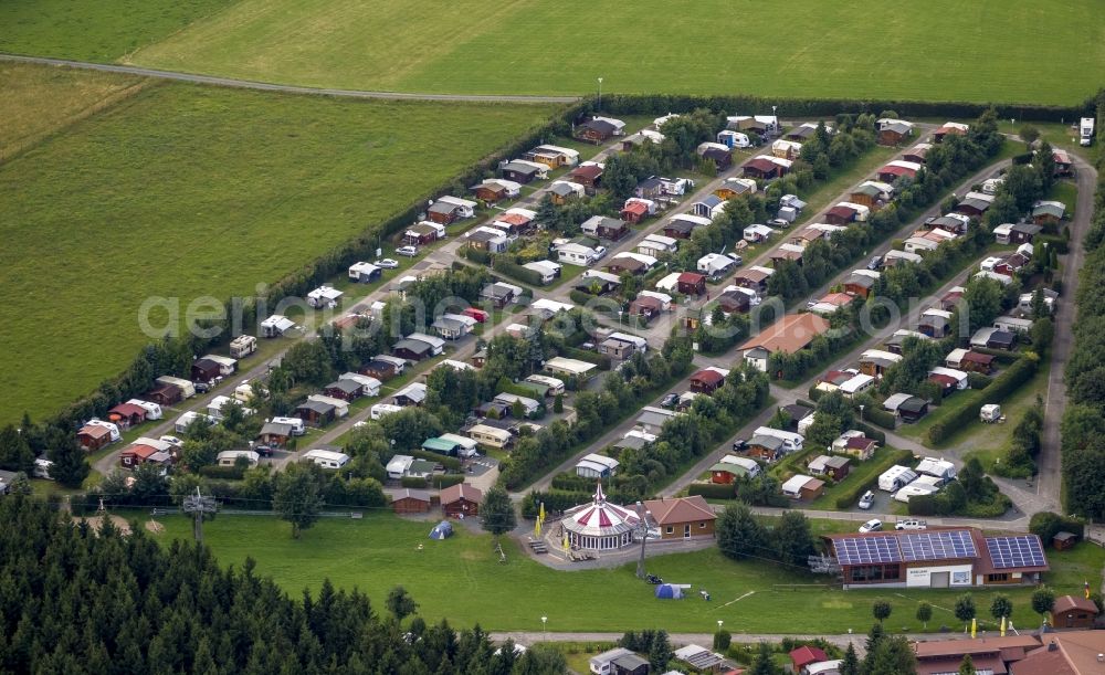 Winterberg from the bird's eye view: View Camping and allotment gardens in Winterberg in North Rhine-Westphalia