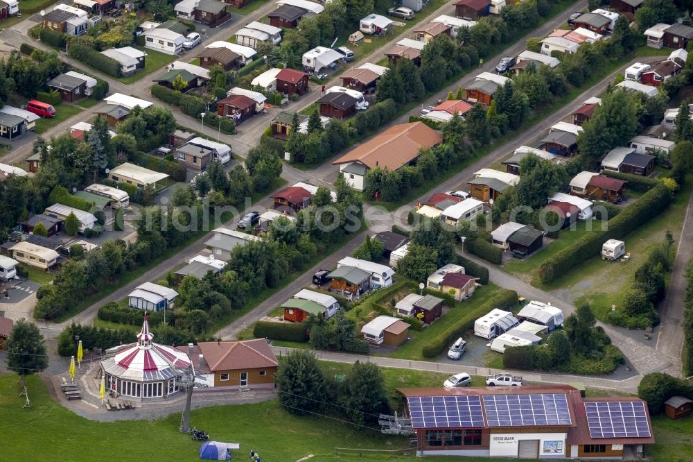 Aerial image Winterberg - View Camping and allotment gardens in Winterberg in North Rhine-Westphalia