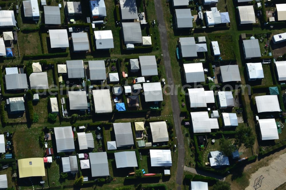 Aerial image Magdeburg Barleben - Camping with caravans and tents in Magdeburg Barleben in the state Saxony-Anhalt