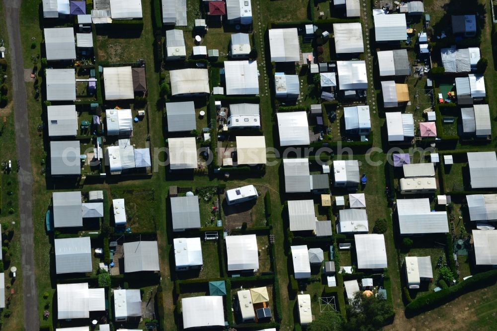 Aerial photograph Magdeburg Barleben - Camping with caravans and tents in Magdeburg Barleben in the state Saxony-Anhalt