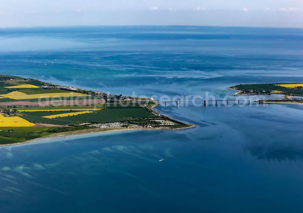 Struckkamphuk from above - Campsite with caravans and tents in the coastal area of the Baltic Sea on the street Strukkamp in Fehmarn on the island of Fehmarn in the federal state of Schleswig-Holstein, Germany