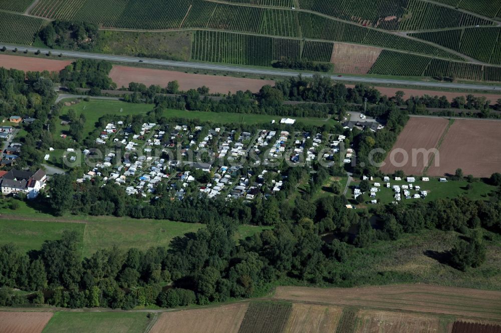 Monzingen from the bird's eye view: Camping Monzingen municipality of Bad Sobernheim in Rhineland-Palatinate