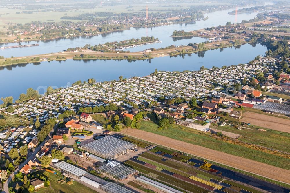 Hamburg from above - Camping with caravans and tents in Hamburg, Germany