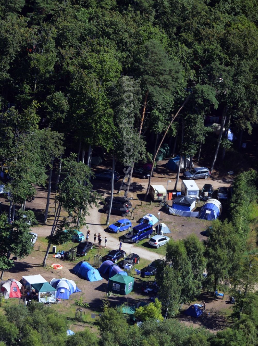 Aerial photograph Graal-Müritz - Campsite Ostseecamp Rostocker Heide with tents in Graal-Mueritz in the state Mecklenburg - Western Pomerania