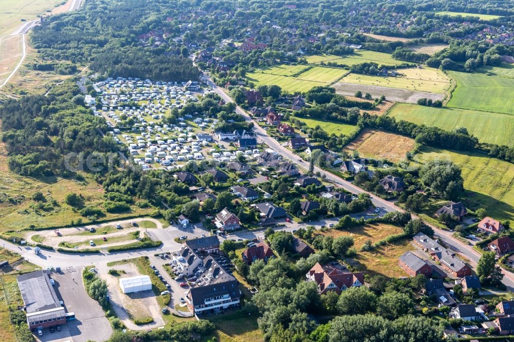 Aerial photograph Sankt Peter-Ording - Camping with caravans and tents in Sankt Peter-Ording in the state Schleswig-Holstein, Germany