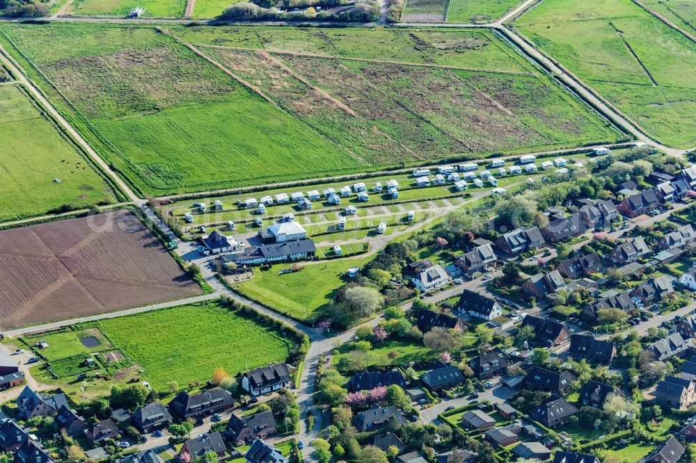 Aerial photograph Sylt - Camping with caravans and tents in the district Tinnum in Sylt on Island Sylt in the state Schleswig-Holstein, Germany