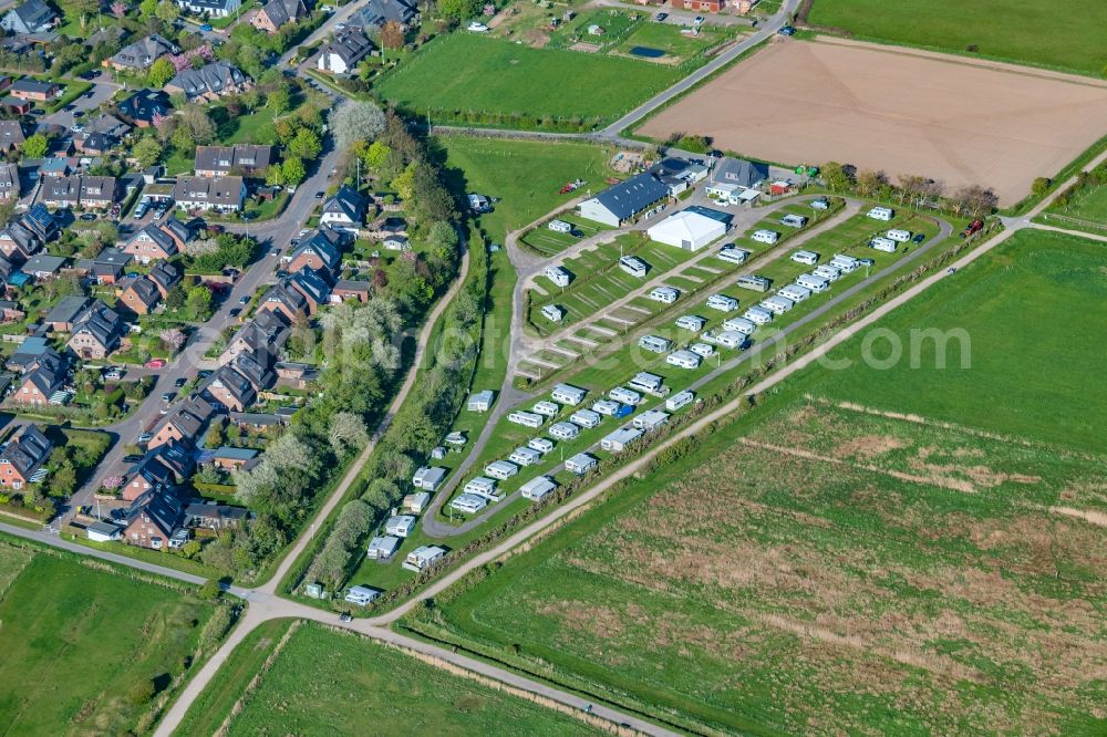 Aerial photograph Sylt - Camping with caravans and tents in the district Tinnum in Sylt on Island Sylt in the state Schleswig-Holstein, Germany