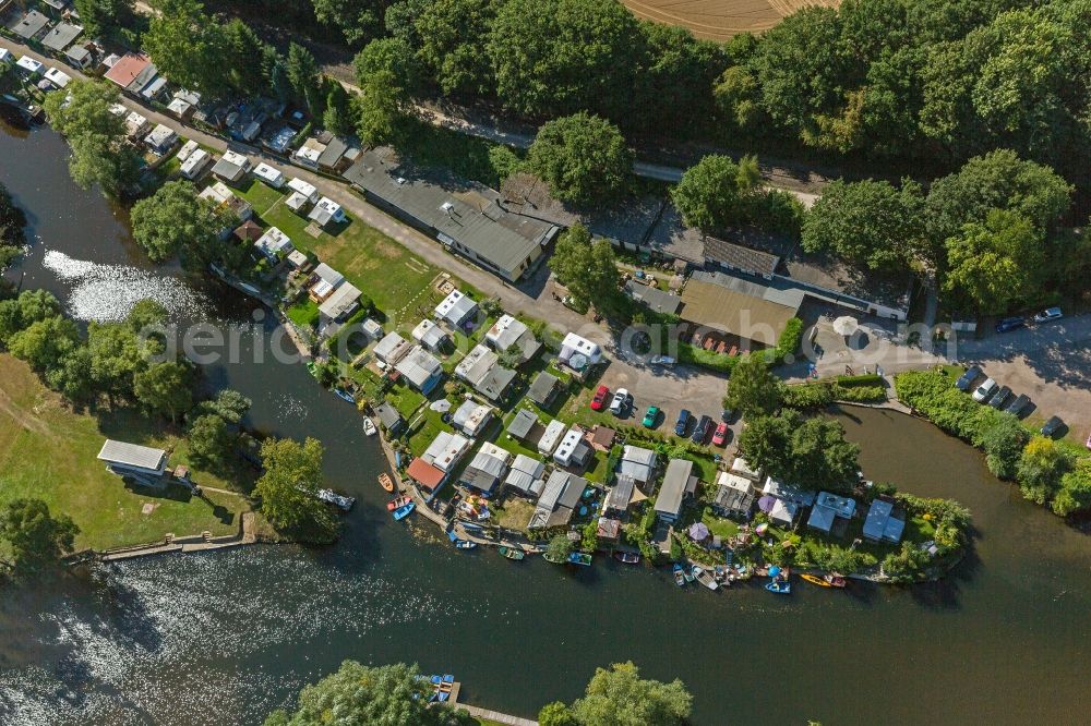 Aerial image Witten OT Bommern - View of the camping ground Steger in the district of Bommern in Witten in the state of North Rhine-Westphalia