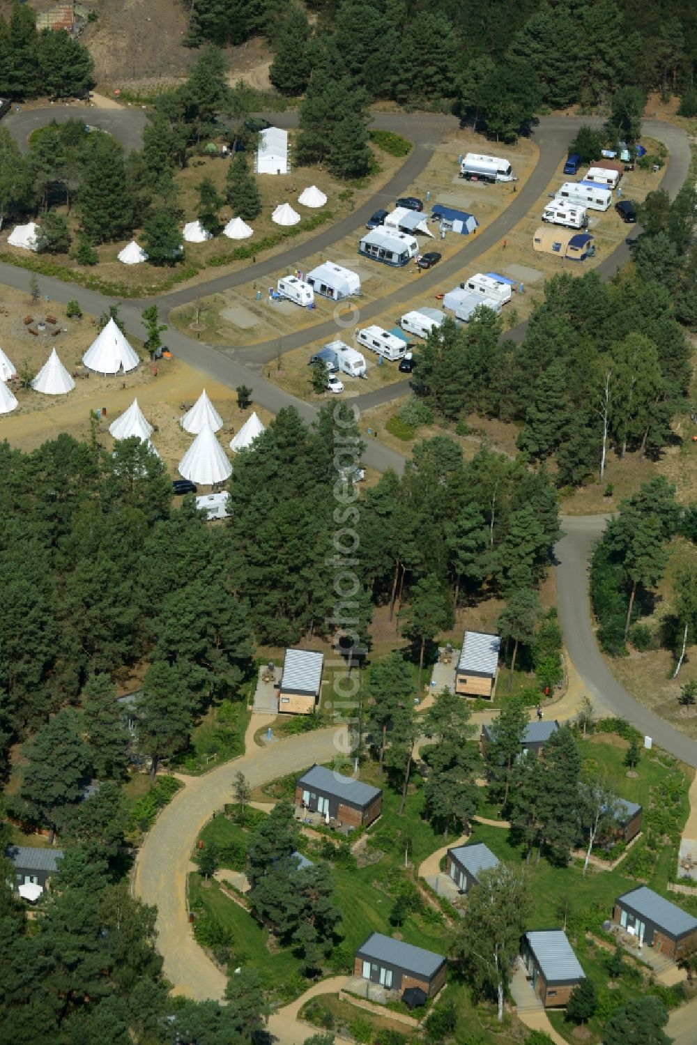 Aerial photograph Krausnick - The campsite near by the Tropical Islands in Krausnick in the state Brandenburg