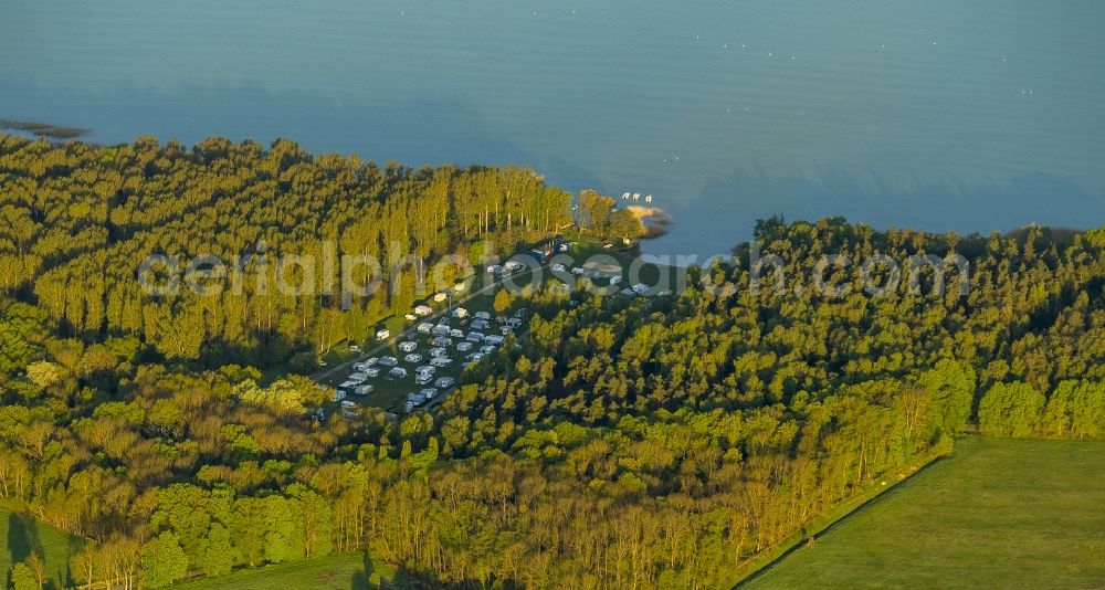 Aerial image Rechlin - Campsite near Boek in Rechlin on Lake Mueritz in Mecklenburg-Western Pomerania