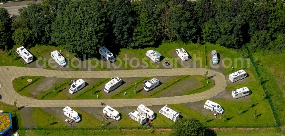 Aerial photograph Haltern am See - Camping caravans at the Aquarell in Haltern am See in the state of North Rhine-Westphalia